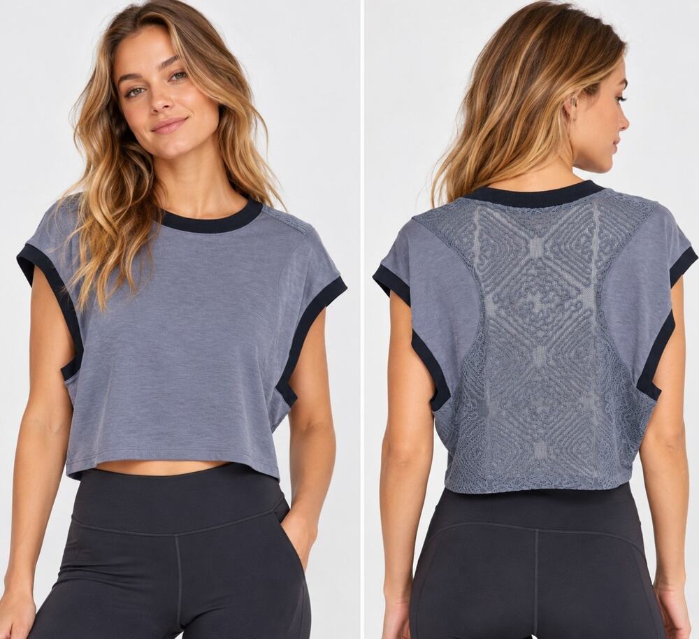 Free People Movement Gray Cropped Top XS